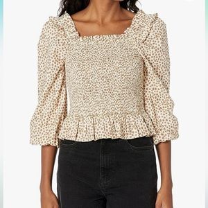 The Drop Marisol Ruffle Smocked Top